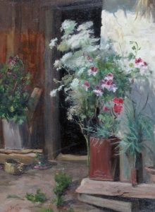 Townley Benson: FLOWER POTS BY A DOORWAY