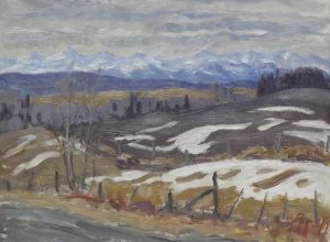 John Davenall Turner: SNOW PATCHES ON PLOUGHED FIELD