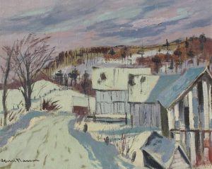 Henri Leopold Masson: WINTER VILLAGE, QUEBEC