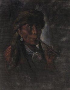 Nicholas de Grandmaison: PORTRAIT WITH FUR HAT AND PIPE