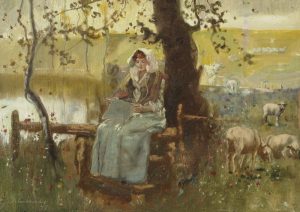 John Lochhead: READING UNDER A TREE  IN THE PASTURE