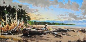 Allan Dunfield: BEACH WALK, DRIFTWOOD AND GRASS (VANCOUVER ISLAND)