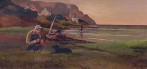 John A. Hammond: WOMAN SEWING BY THE SEA