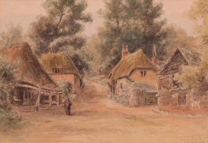 Frederick Arthur Verner: SCENE WITH COTTAGES