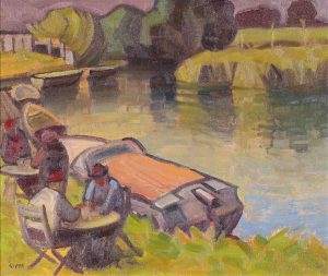 Henry George Glyde: BY THE ANCHOR INN, RIVER OUSE – SUSSEX, ENGLAND (NR. LEWES)