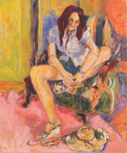 Robert F. M. McInnis: WOMAN ADJUSTING SANDLE