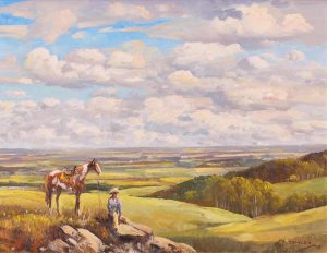 Duncan Mackinnon Crockford: VIEW FROM THE NEUTRAL HILLS, ALBERTA AND SASKATCHEWAN, LOOKING EAST
