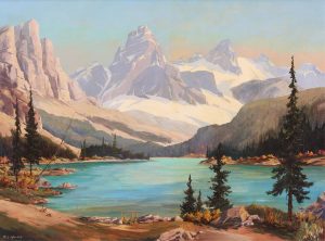 Reginald Llewellyn Harvey: GLACIAL PEAKS AND MOUNTAIN LAKE_x000D_