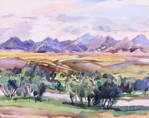 Brent R. Laycock: COULEE WITH MOUNTAINS BEYOND