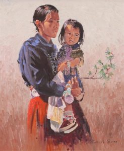Robert Genn: MOTHER, NAVAJO WOMAN AND DAUGHTER, MAE DRAPER AND MIA
