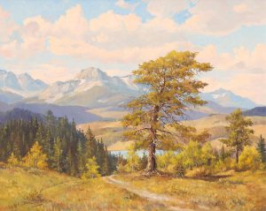Duncan Mackinnon Crockford: VIEW FROM MORLEY HILL AND THE BOW RIVER VALLEY, ALBERTA