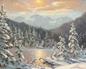 Duncan Mackinnon Crockford: WINTER COMES TO THE SPRAY VALLEY, NR. CANMORE, ALBERTA