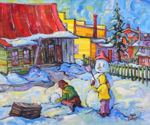 Real Fournier: BONHOMME DE NEIGE AU SOLEIL, ST-BENOIT
