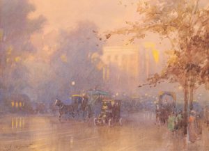 Frederic Marlett Bell-Smith: HYDE PARK CORNER, EVENING AFTER RAIN