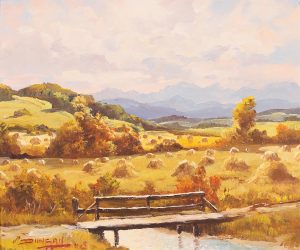 Duncan Mackinnon Crockford: THE FOOTBRIDGE ON THE OLD CONSTABLE RANCH NR PRIDDIS, ALTA