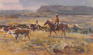 Jack King: RIDERS WITH CATTLE ON THE OPEN RANGE