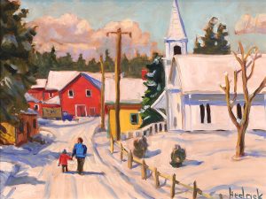 Ron Hedrick: VILLAGE SCENE IN WINTER