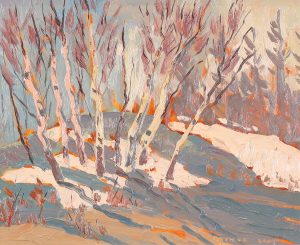 Arthur George Lloy: BIRCH ON FROZEN LAKE SHORE (WILLIAMS LAKE)