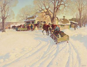 Harold Wellington McCrea: THE STORE AT THE CORNERS (THE CORNER STORE IN WINTER)