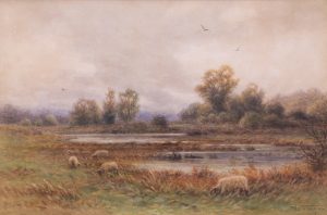 Frederick Arthur Verner: PASTORAL SCENE WITH GRAZING SHEEP