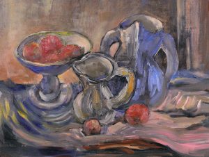 William Lewy Leroy (Roy) Stevenson: STILL LIFE WITH PITCHERS AND FRUIT