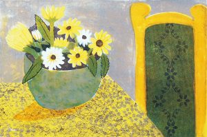 John Harold Thomas Snow: DAISIES YELLOW CHAIR