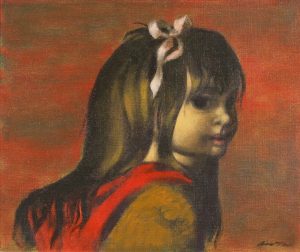 William Arthur Winter: GIRL WITH A PINK RIBBON IN HER HAIR