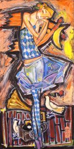 Denis Chiasson: DANSEUSE, COLOMBE ET PERSEIDES, LA BALLERINE HARLEQUIN (DANCER, DOVES AND SHOOTING STARS)