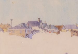 Walter Joseph Phillips: A WINNIPEG STREET, SNOW BOUND