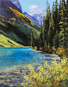 Andrew Kiss: AUTUMN SHORE WITH LARCH ABOVE