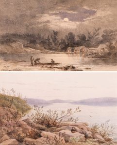 George Harlow White (2): Canadian OSA, RCA [1817-1887]
1. RIVERLET, FLESHERTON ONT.
2. NORTH BAY, TRADING LAKE, MUSKOKA