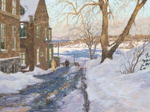 Horace Champagne: ALL THE COLOURS OF WINTER, SUNSET (RUE SAINT-DENIS, VIEUX QUÉBEC)
