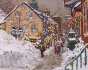 UN JOURNÉE D’HIVER, DOUX (RUE PETIT CHAMPLAIN, QUÉBEC)