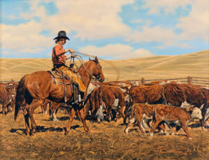 John Ralph Schnurrenberger: HEELING CALVES AT BIG MEADOW