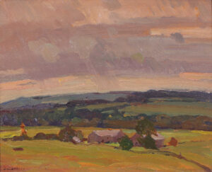 John William Beatty: ONTARIO LANDSCAPE WITH ACTIVE SKIES