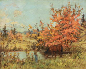 Berthe des Clayes: A BOY AND HIS HORSE AT THE STREAM