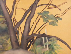 Bertram Richard Brooker: ABSTRACT TREE TRUNKS AND HOUSE