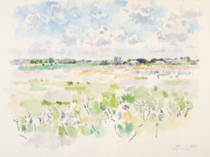 Reta Madeline Cowley: FRIESEN BUILDING FROM FRIESEN PASTURE
