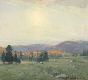 Peleg Franklin (Frank) Brownell: CRIMSON HILLS – GATINEAU, WITH GRAZING SHEEP
