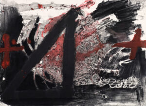 Antoni Tapies: TRIANGLE (NEGRE I ROIG)