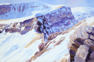 Alice Saltiel-Marshall: ATHABASCA – ANDROMEDA COL (FROM THE SUMMIT OF MOUNT ATHABASCA, COLUMBIA ICEFIELD, JASPER)